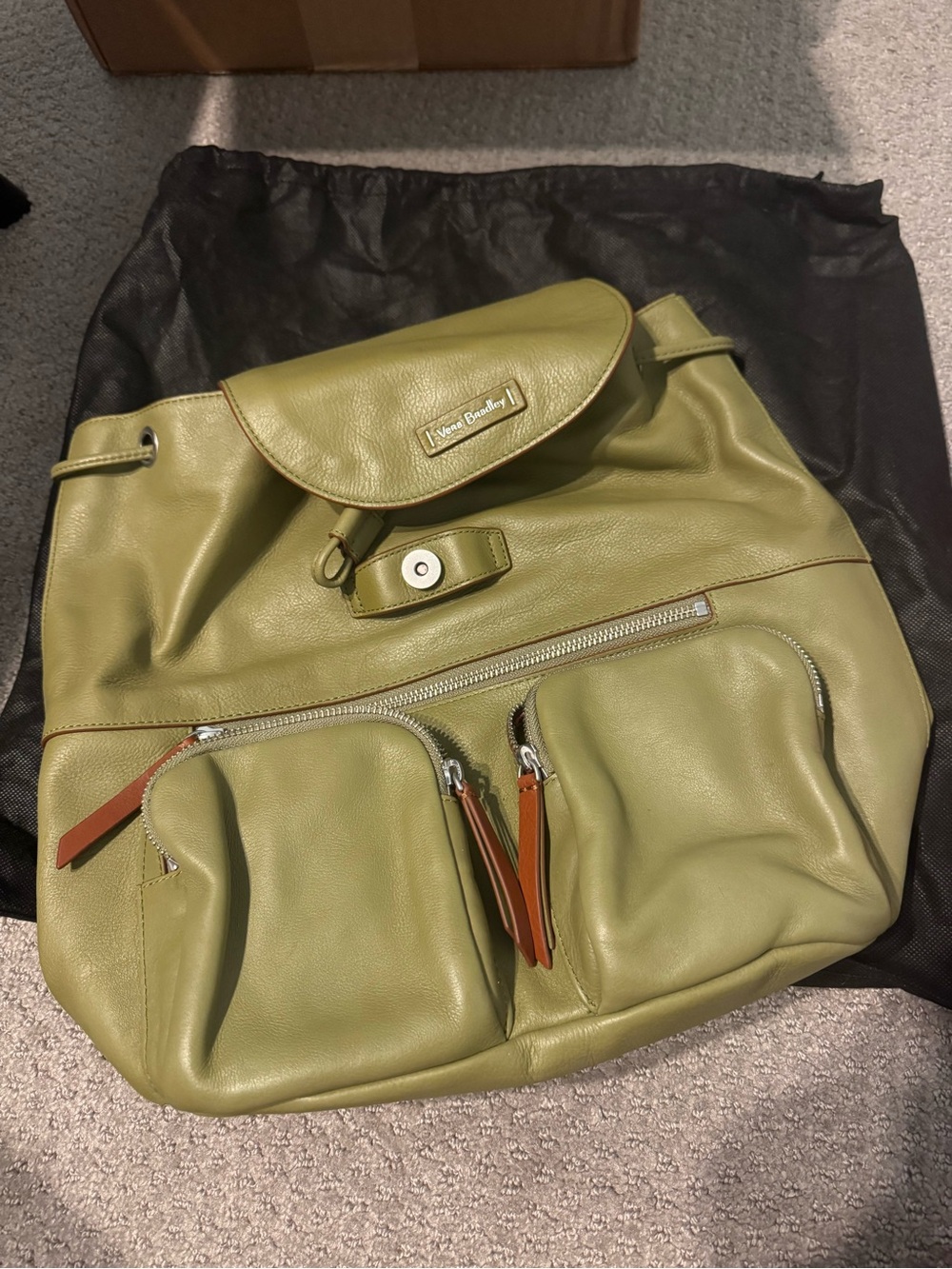 Vera Bradley  Green Leather Cargo Backpack